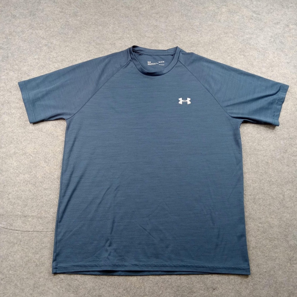 Under Armour Shirt Mens Large Blue HeatGear Short Sleeve Raglan Athletic Top